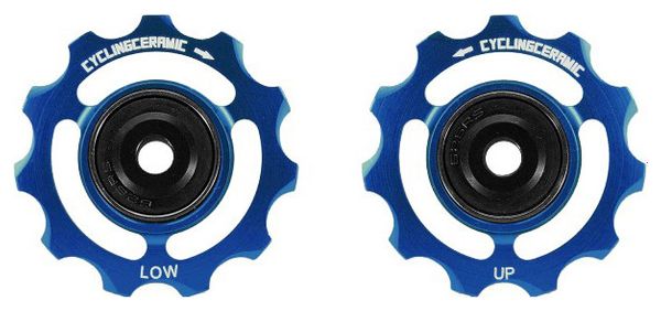CyclingCeramic 11T Pulley Wheels for Shimano 10/11S Derailleur Blue