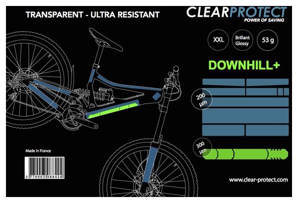 Schutzkit Clearprotect Pack XXL Downhill + Shiny Transparent