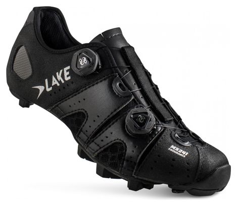 Chaussures VTT Lake MX85-X – Noir/Argent – Taille US 9 / EU 43 (270,5-273 Mm) – Homme – Cuir