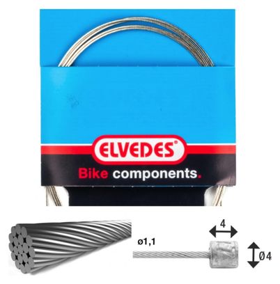 Elvedes Gear Cable 2250 1x19 Stain 1.1 with Head 4x4