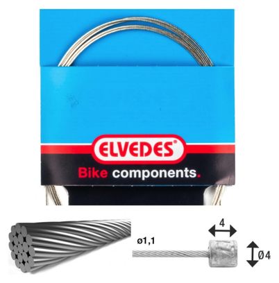 Elvedes Gear Cable 2250 1x19 Stain 1.1 with Head 4x4