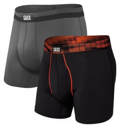 Boxers Pack of 2 Saxx Sport Mesh Black Gray