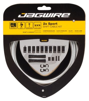 Kit Câbles et Gaine Jagwire 2x Sport Shift Kit Argent Sterling