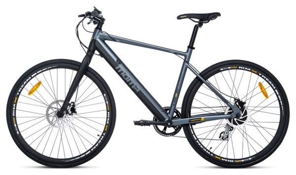 Moma Bikes E-ROAD PRO 28, Equipped Full Shimano, 8 Vitesses, Freins à disques Hydrauliques, Bat. Ion Lithium intégrée et amovible de 36V 10Ah