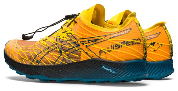 Asics FujiSpeed Yellow Blue Trail Running Shoes