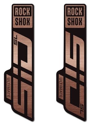 Kit Stickers RockShox Sid Ultimate 27.5'' et 29'' Noir Brillant / Cuivre Mat