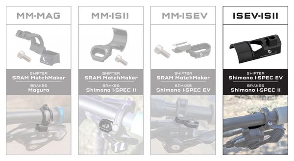 Wolf Tooth ShiftMount ISEV-ISII for Shimano I-Spec EV Shifters and Shimano I-Spec II Brakes