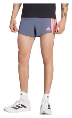 adidas Adizero Running Gel Pocket 3in korte broek, grijs/koraal, heren