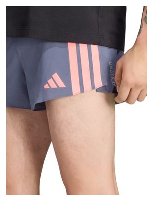 adidas Adizero Running Gel Pocket 3in korte broek, grijs/koraal, heren