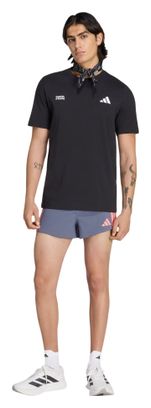 adidas Adizero Running Gel Pocket 3in korte broek, grijs/koraal, heren