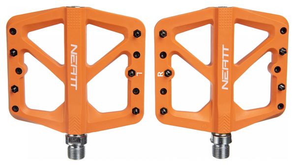 Pair of Neatt Composite 5 Pin Orange Flat Pedals