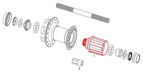 Sram Freewheel Body voor Shimano MTH 406 Naaf