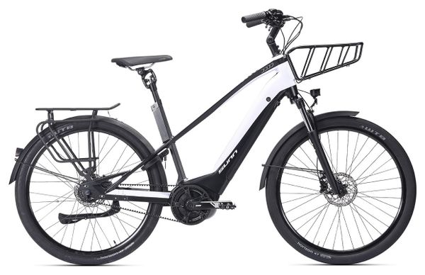 Sunn Urb Rely Elektro Citybike Shimano Nexus 7S Gürtel 500 Wh 650b Schwarz Weiß 2021