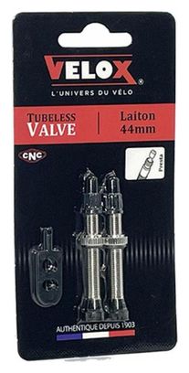 VALVE TUBELESS VELOX LAITON ARGENT 44MM PRESTA (X2)