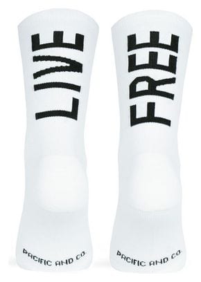 Chaussettes Pacific and Co Live Free Blanc