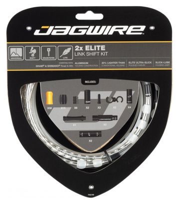 Kit Câbles et Gaines pour Dérailleurs Jagwire 2x Elite Link Shift Kit Argent