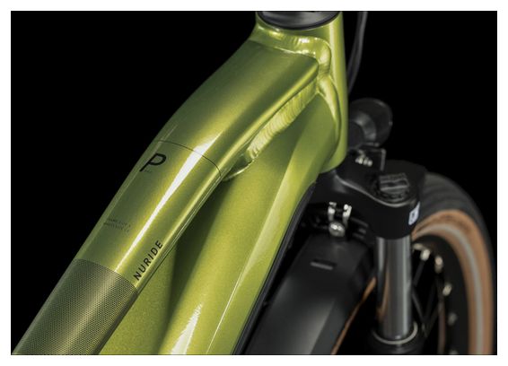 Cube Nuride Hybrid Pro 750 Allroad Trapezio Bicicletta ibrida elettrica Shimano Deore 10S 750 Wh 29'' Shinymoss Green 2023