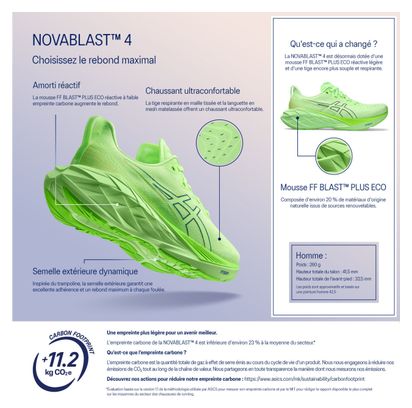 Chaussures de Running Femme Asics Novablast 4 Beige Vert