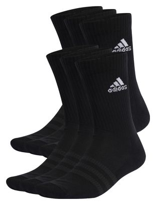Adidas Performance Sportswear Crew Zwarte Sokken x6 Unisex