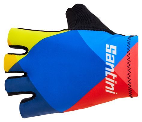 Santini x Lidl Trek Unisex Short Gloves Blue