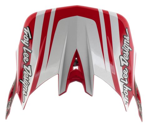 Casco integral Troy Lee Designs D4 de poliacrilito con Mips, modelo The Line, color rojo fuego/blanco