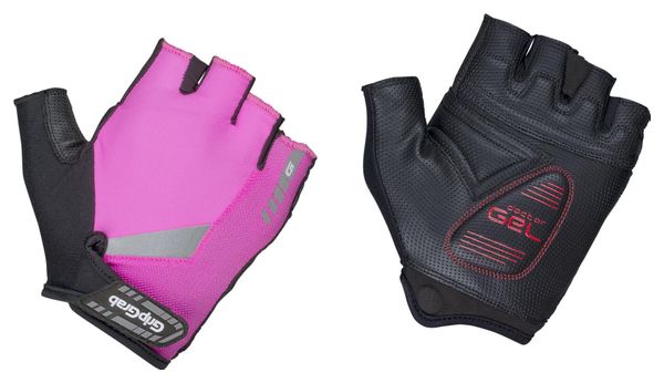 GripGrab ProGel Hi-Vis Padded Short Finger Glove Pink Hi-Vis