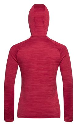 Camiseta con capucha Odlo Run Easy Warm rojo Mujer