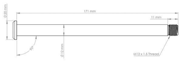 Burgtec Yeti MTB Rear Axle 171 mm | M12x1.5 | Black