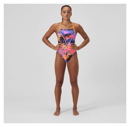 Speedo Eco+ Allov Dig Lattice Tie-Back Costume da bagno donna Multicolore