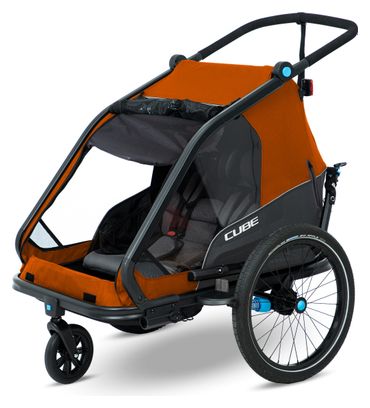 Cube Double CMPT Kids Trailer Orange Grey