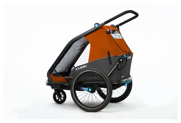Cube Double CMPT Kids Trailer Orange Grey