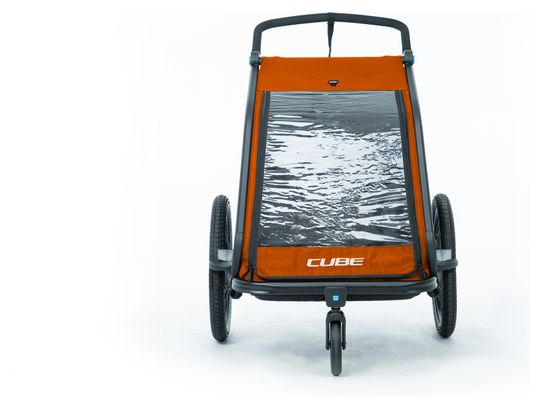 Cube Double CMPT Kids Trailer Orange Grey