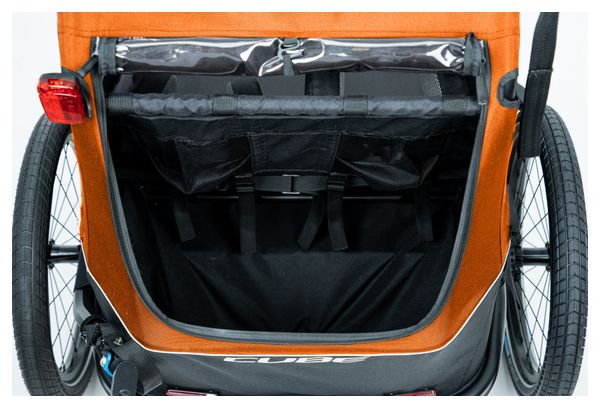 Cube Double CMPT Kids Trailer Orange Grey