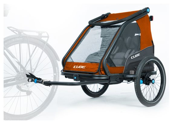 Cube Double CMPT Kids Trailer Orange Grey