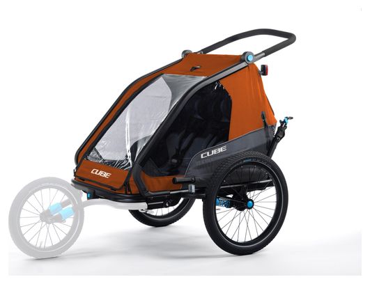 Cube Double CMPT Kids Trailer Orange Grey