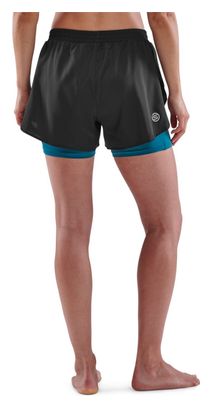 Women's Skins Series-3 X-fit 2-in-1 Shorts Black Blue