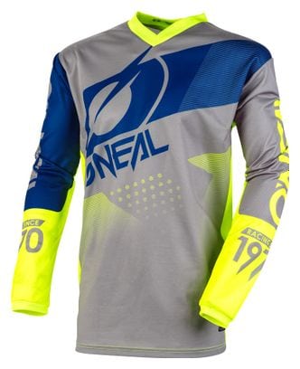 O&#39;Neal Element Factor Long Sleeve Jersey Gray / Blue / Neon Yellow