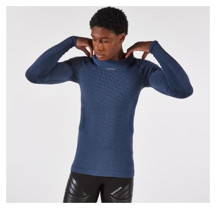 Kiprun Run 900 Merino Langarm-Laufshirt für Herren, blau