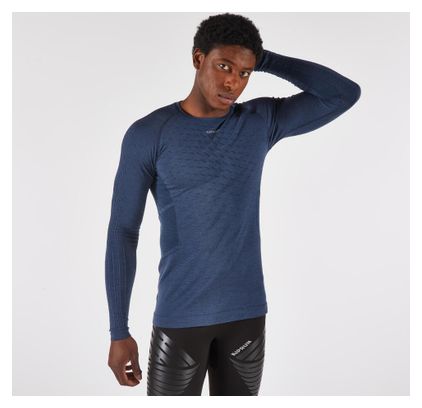 Kiprun Run 900 Merino Langarm-Laufshirt für Herren, blau