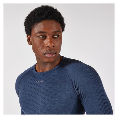 Kiprun Run 900 Merino Langarm-Laufshirt für Herren, blau