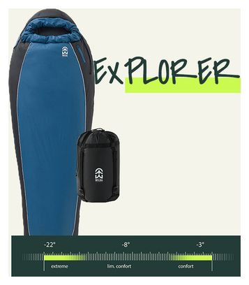Sac de Couchage Expédition Explorer Regular Noir et bleu