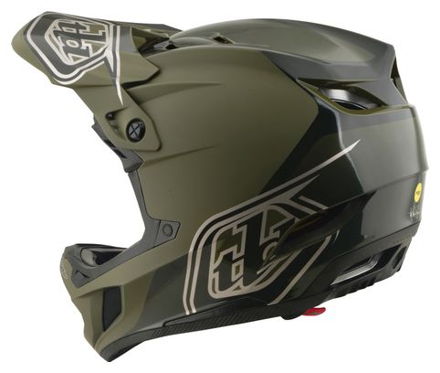 Casco integral Troy Lee Designs D4 de poliacrilito con Mips, modelo Shadow Beetle, color caqui