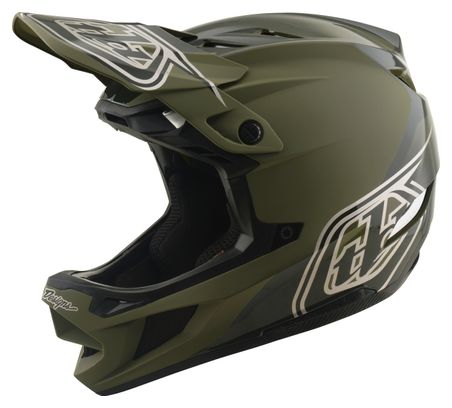 Casco integral Troy Lee Designs D4 de poliacrilito con Mips, modelo Shadow Beetle, color caqui