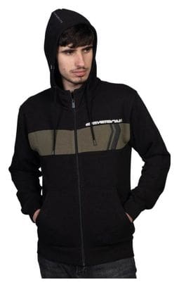 SWEAT STAYSTRONG CUT STRIPE FULL ZIP HOODY BLACK / OLIVE