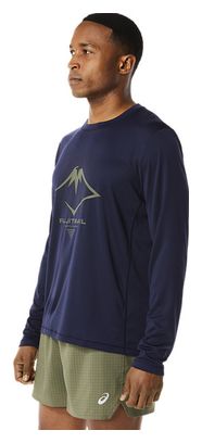 Asics Fujitrail Logo Blue Long Sleeve Jersey