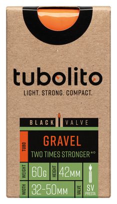 Tubolito Tubo-CX/Gravel-All700 mm Presta 42 mm Negro/Naranja
