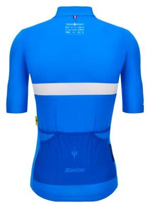 Maillot Manches Courtes Santini Tour de France - Bonette Bleu/Blanc