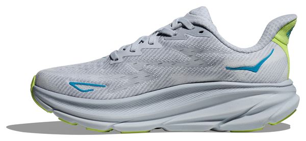Hoka Clifton 9 Running Shoes Large D Grey/Pink/Green Women's