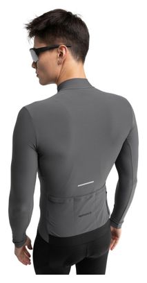Maillot vélo thermique manches longues homme Cyclisme M7 Sampeyre Gris