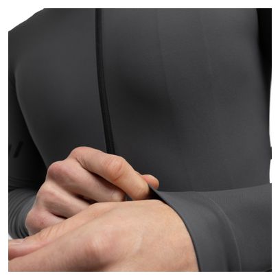 Maillot vélo thermique manches longues homme Cyclisme M7 Sampeyre Gris